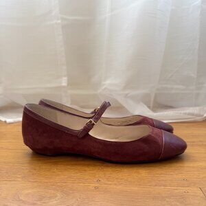 Mary Jane Ballet Flats Burgundy